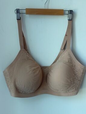 Honeylove Silhouette Roses Bra in Sand Adjustable Convertible Pads Size 2X 42C/D